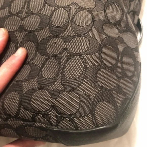 Coach signature black gray tote bag